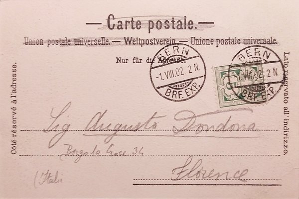 Cartolina - Svizzera - Bern - 1902