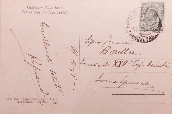 Cartolina - Caserta - Parco Reale - Veduta generale della …