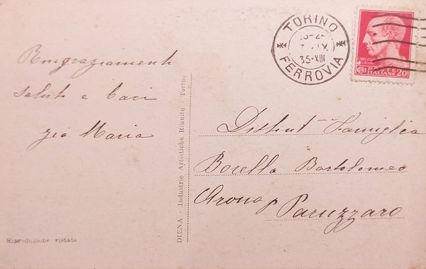 Cartolina - Torino - Chiesa S. Massimo - 1935