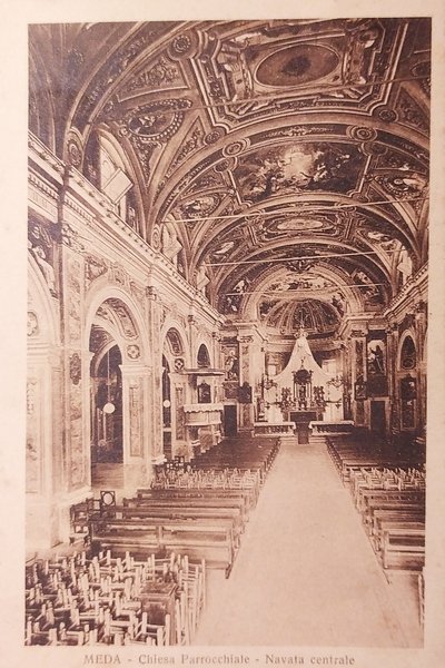 Cartolina - Meda - Chiesa Parrocchiale - Navata centrale - …