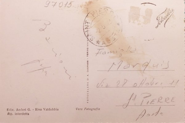 Cartolina - Riva Valdobbia - Panorama sfondo Monte Rosa - …