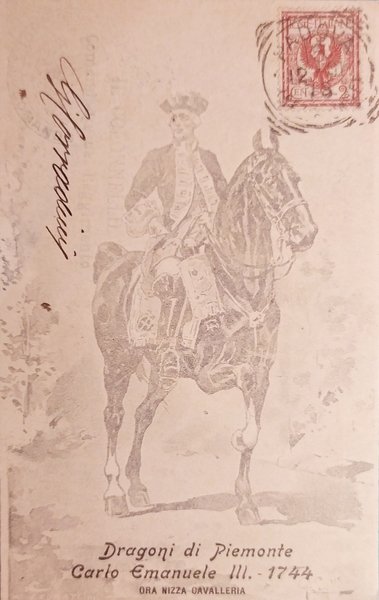 Cartolina - Militaria - Dragoni di Piemonte - Carlo Emanuele …
