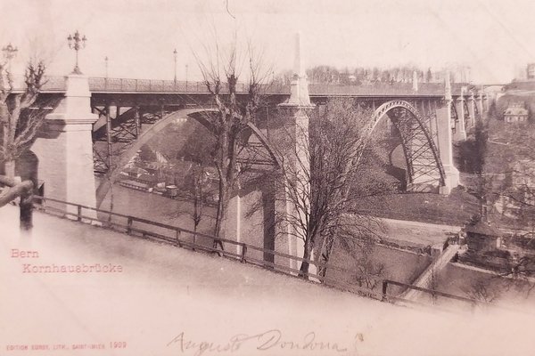 Cartolina - Bern - Kornhaus Brucke - Svizzera - 1902