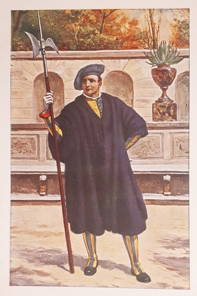 Cartolina - Guardia Svizzera in tenuta giornaliera - 1940 ca.