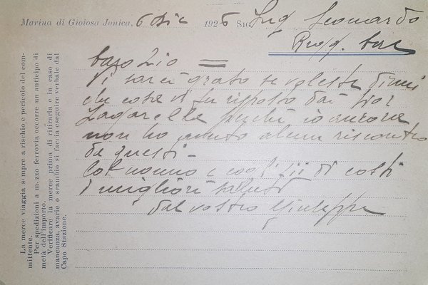 Cartolina - Pubblicitaria - Giuseppe Albonico - Marina di Gioiosa …