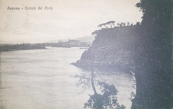 Cartolina - Savona - Entrata del Porto - 1928