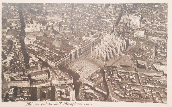 Cartolina - Milano - Veduta dall'Aeroplano - 1932
