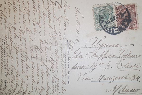 Cartolina - Saluti da Vercelli - 1920