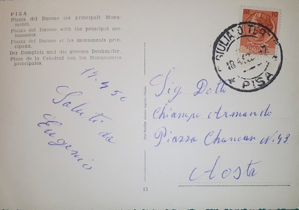 Cartolina - Pisa - Piazza del Duomo con principali Monumenti …