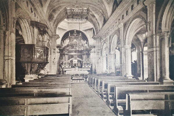 Cartolina - Santuario d'Oropa - Interno della Basilica - 1948