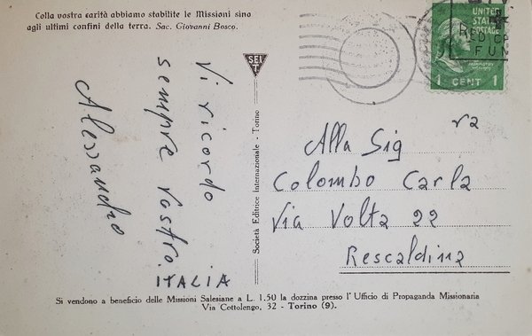 Cartolina - Missione Salesiane Matto Grosso (Brasile) Capanne o ranchos …