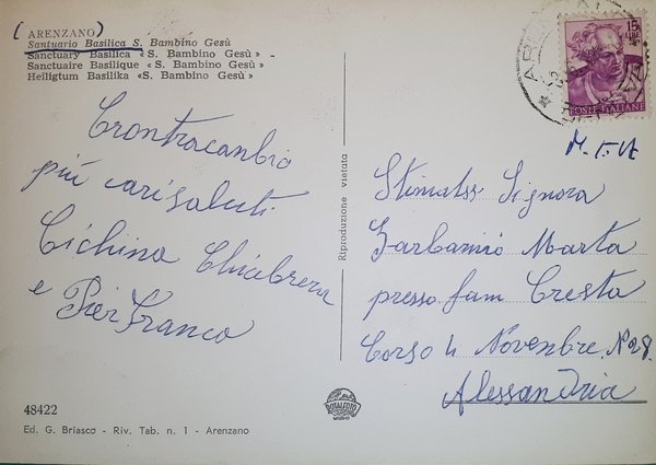 Cartolina - Arenzano - Santuario Basilica S. Bambino Gesù - …