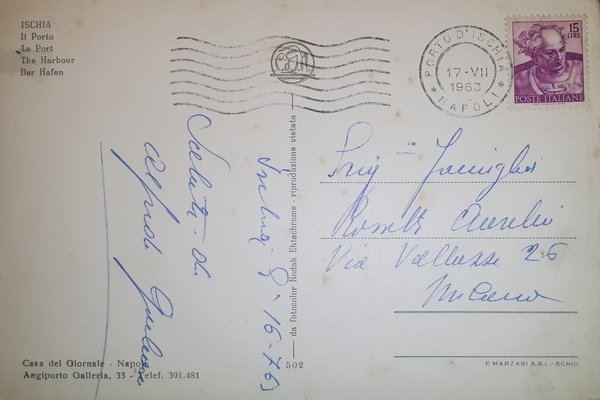 Cartolina - Ischia - Il Porto - 1963