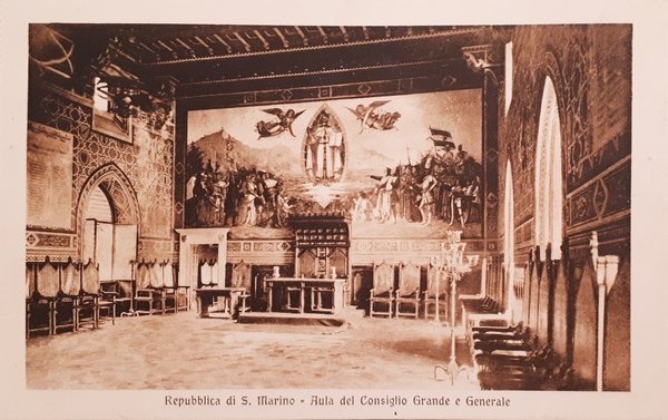 Cartolina Repubblica di S. Marino - Aula del Consiglio Grande …