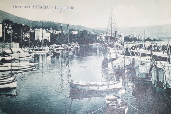 Cartolina - Gruss aus Abbazia - Hafen Partie - 1913