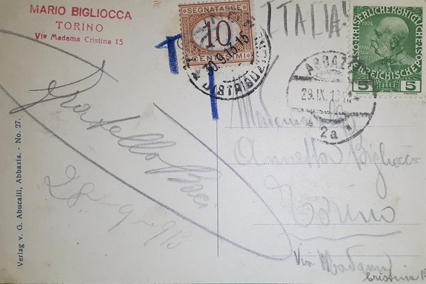 Cartolina - Gruss aus Abbazia - Hafen Partie - 1913