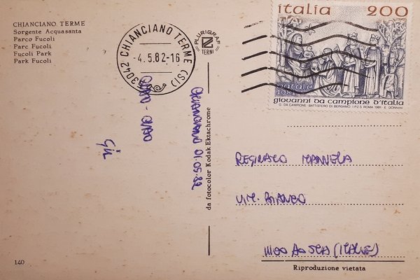 Cartolina - Chianciano Terme - Sorgente Acquasanta - Parco Fucoli …