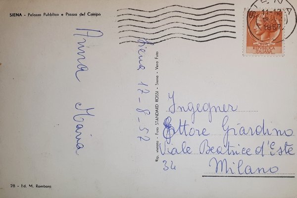Cartolina - Siena - Palazzo Pubblico e Piazza del Campo …