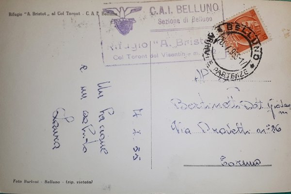 Cartolina - Rifugio A. Bristot al Col Toront - C. …