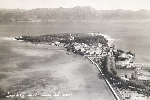 Cartolina - Lago di Garda - Sirmione ( dall'aereo ) …