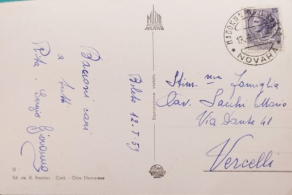 Cartolina - Lago d'Orta - Madonna del Sasso e le …