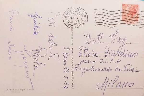 Cartolina - Prato - Palazzo Pretorio - 1954