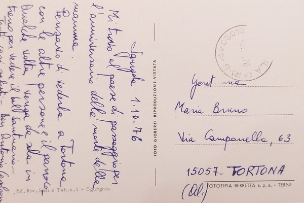 Cartolina - Saluti da Sgurgola - 1976
