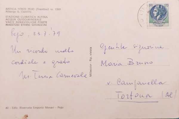 Cartolina - Antica Fonte Pejo ( Trentino ) - Albergo …