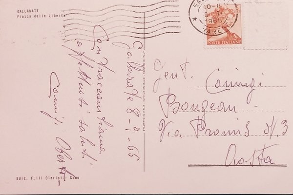 Cartolina - Gallarate - Piazza della Libertà - 1965