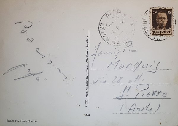 Cartolina - Cesana Torinese - Via Roma - 1940