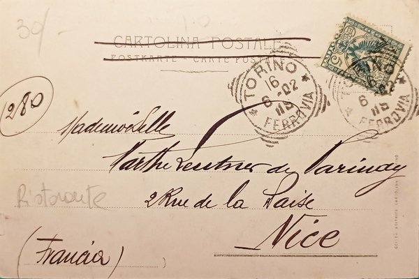 Cartolina - Ristorante Torino - Esposizione Ind. d'Arte Decorativa Moderna …
