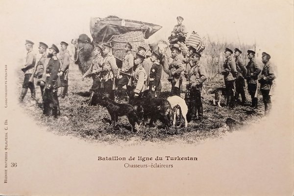 Cartolina - Bataillon de ligne du Turkestan - Chasseurs - …
