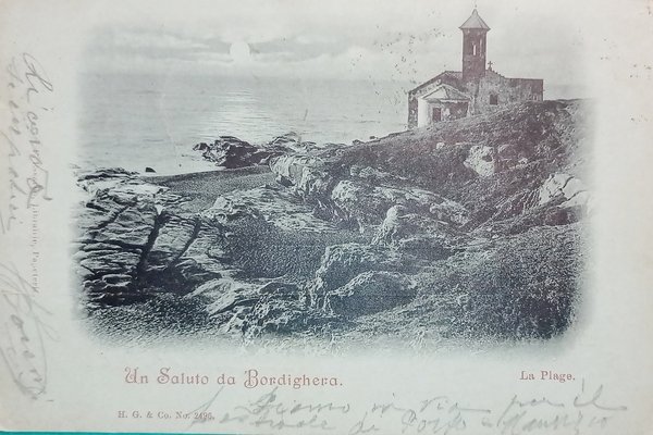Cartolina - Un Saluto da Bordighera - La Plage - …