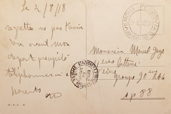 Cartolina - Verona - Via Mazzanti - 1918