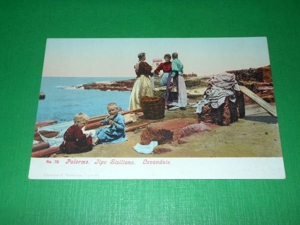 Cartolina Palermo - Tipo Siciliano - Lavandaie 1910 ca.