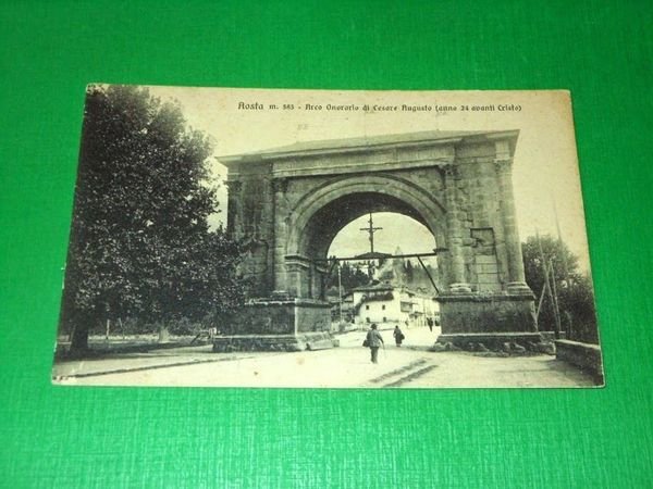 Cartolina Aosta - Arco Onorario di Cesare Augusto 1910 ca.