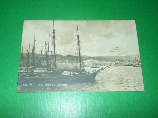 Cartolina Messina - Il porto prima del terremoto 1909 ca.