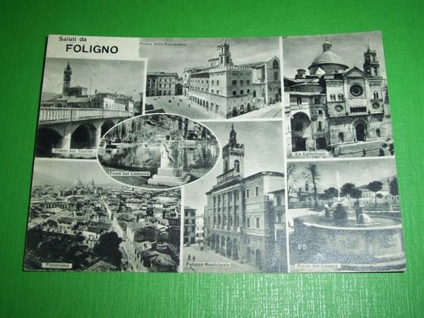 Cartolina Foligno - Vedute diverse 1961.