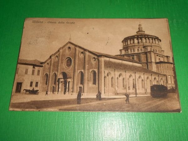 Cartolina Milano - Chiesa delle Grazie 1921.