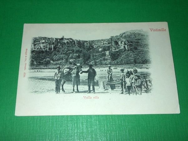 Cartolina Ventimiglia - Scorcio panoramico 1904.