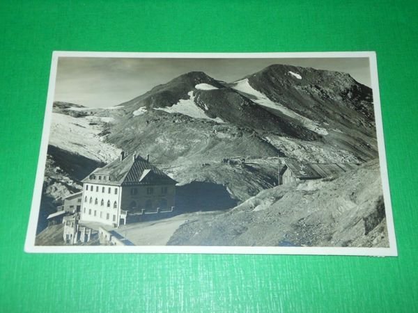 Cartolina Albergo Passo Stelvio verso Monte Scorluzzo 1929.