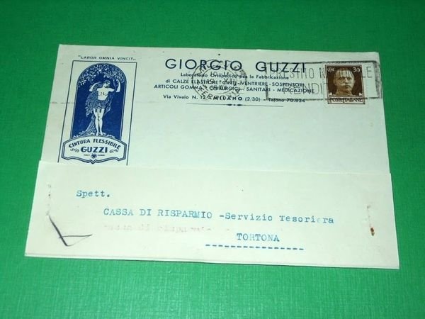 Cartolina Pubblicità Laboratorio Ortopedico Giorgio Guzzi ( Milano ) 1935.