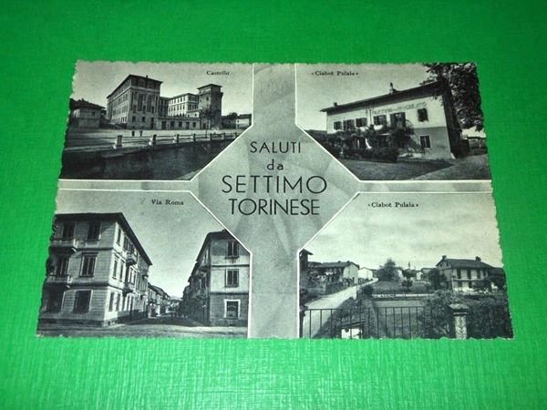 Cartolina Saluti da Settimo Torinese - Vedute diverse 1950 ca.