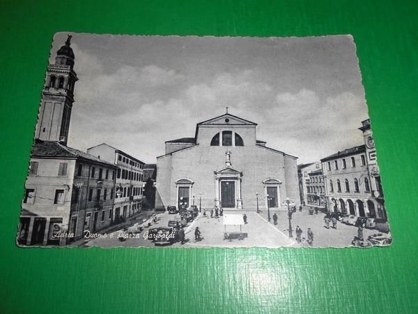 Cartolina Adria - Duomo e Piazza Garibaldi 1955.