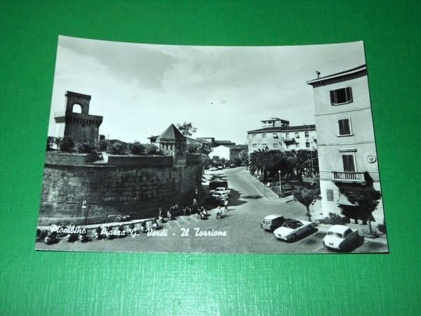 Cartolina Piombino - Piazza G. Verdi - Il Torrione 1965 …