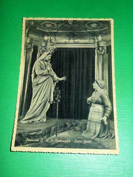 Cartolina Santuario B. V. di Caravaggio - Sacro Speco 1957.