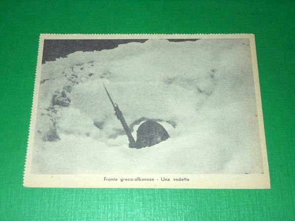 Cartolina Militaria WWII - Fronte greco-albanese - Una vedetta 1940 …