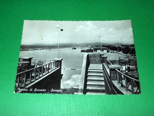 Cartolina Marina di Grosseto - Spiaggia 1963.