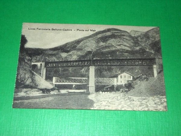 Cartolina Linea Ferroviaria Belluno / Cadore - Ponte sul Maè …