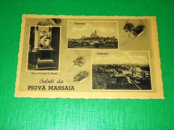 Cartolina Saluti da Piovà Massaia - Vedute diverse 1944.